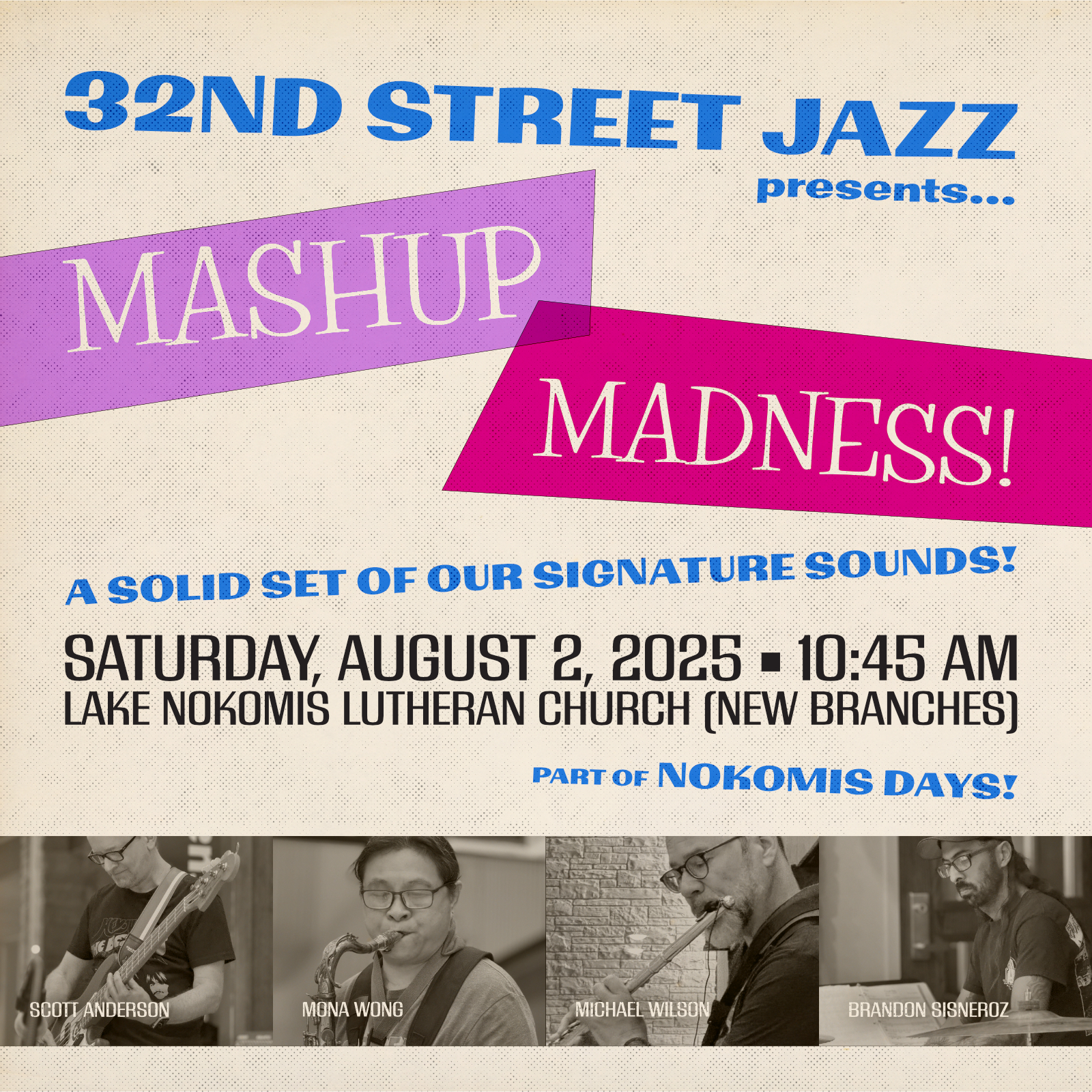 MASHUP MADNESS! Lake Nokomis Lutheran Church - Saturday, August 2 - 11 AM