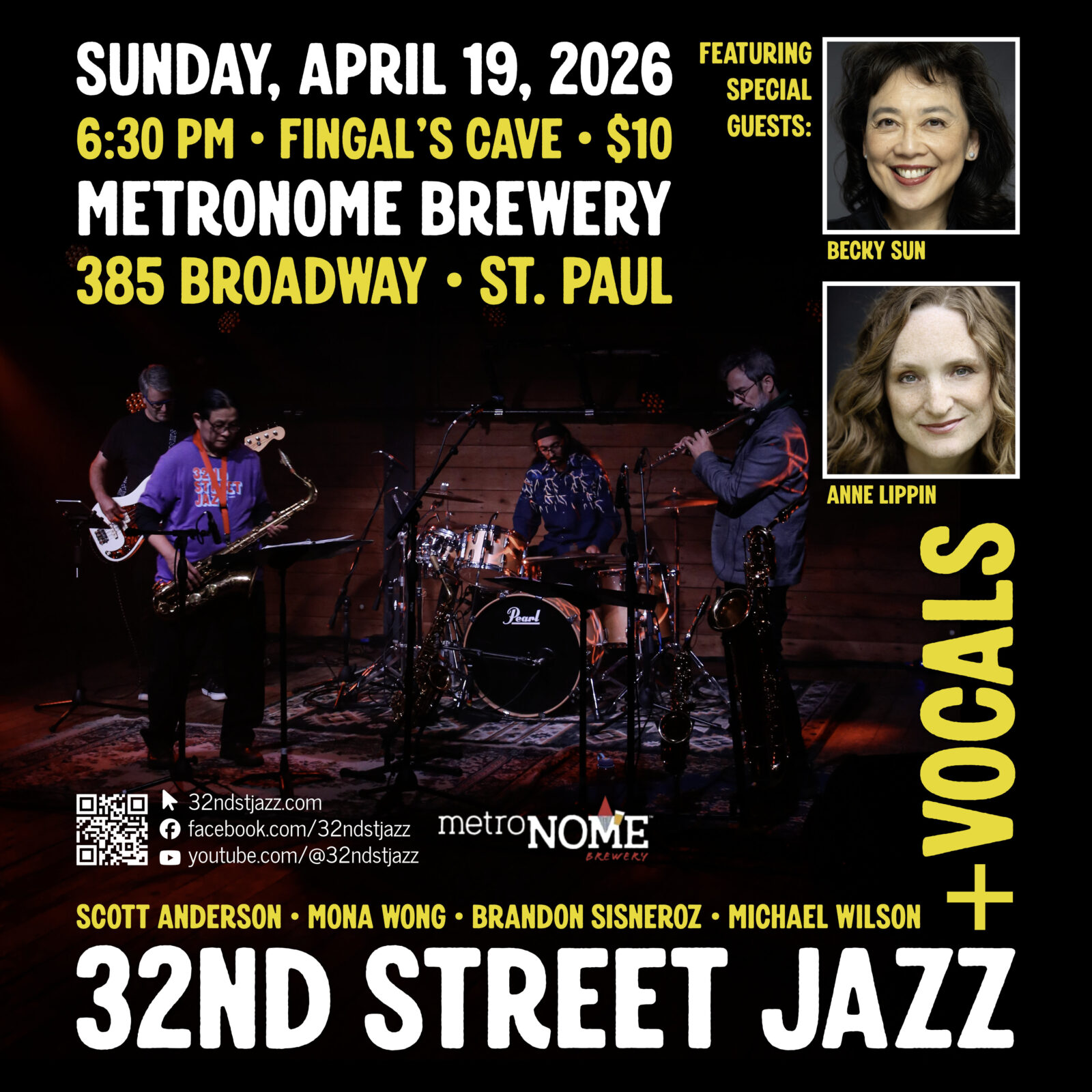 32nd Street Jazz + Vocals live at MetroNOME Brewery April 19 @ 6:30 PM