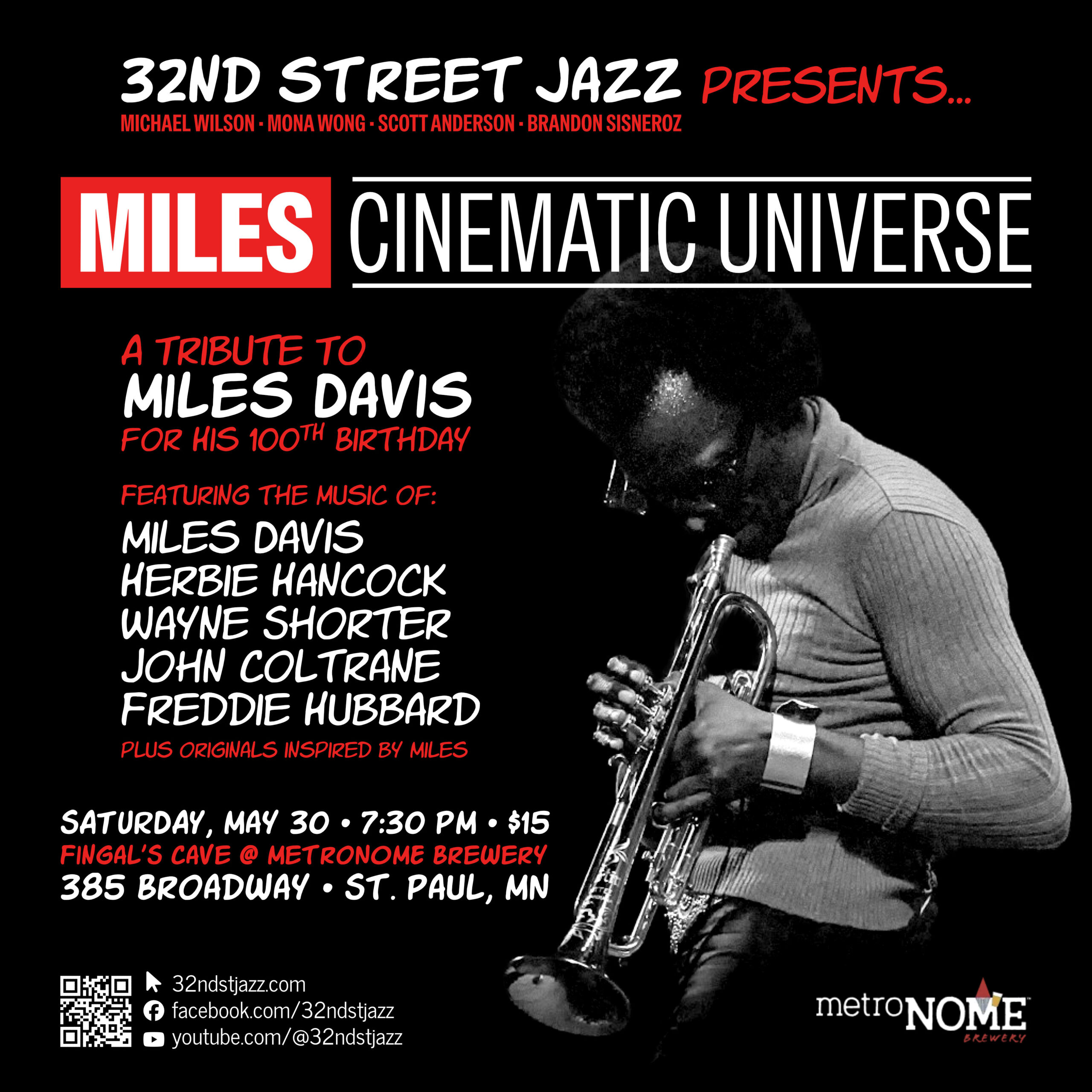 32nd Street Jazz - Miles Cinematic Universe - May 30 @ 7:30 PM