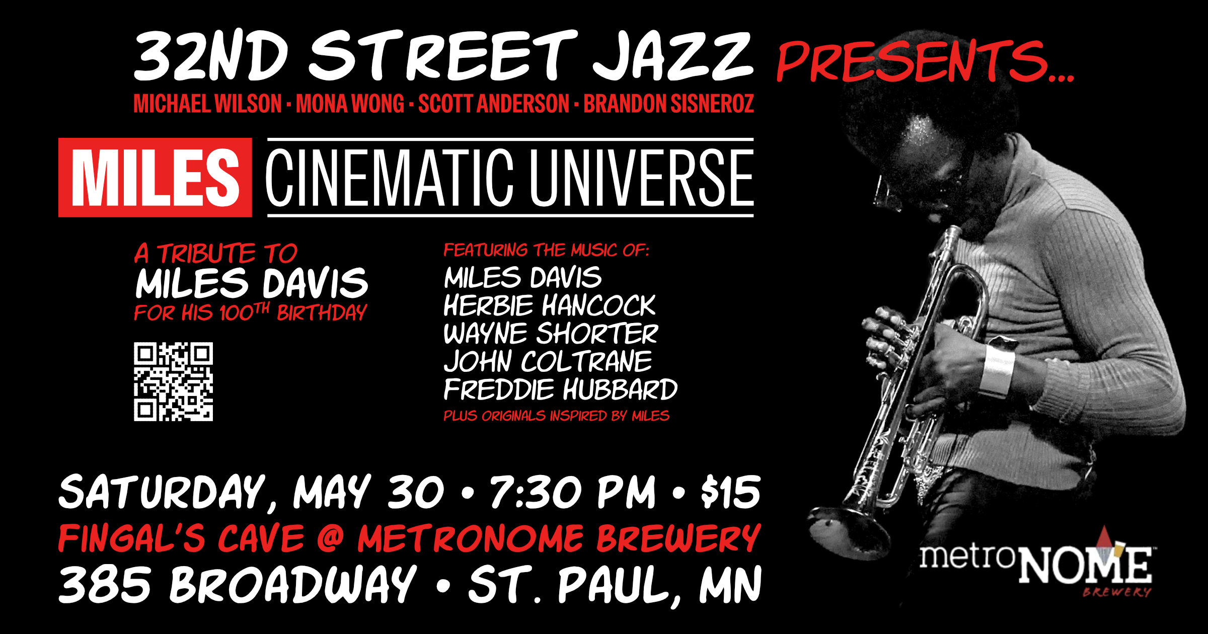 32nd Street Jazz - Miles Cinematic Universe - May 30 @ 7:30 PM