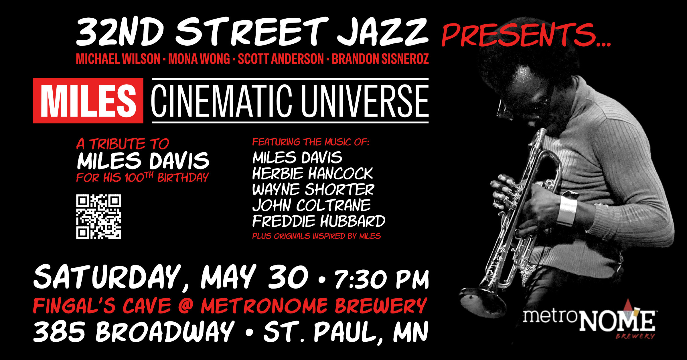 32nd Street Jazz - Miles Cinematic Universe - May 30 @ 7:30 PM