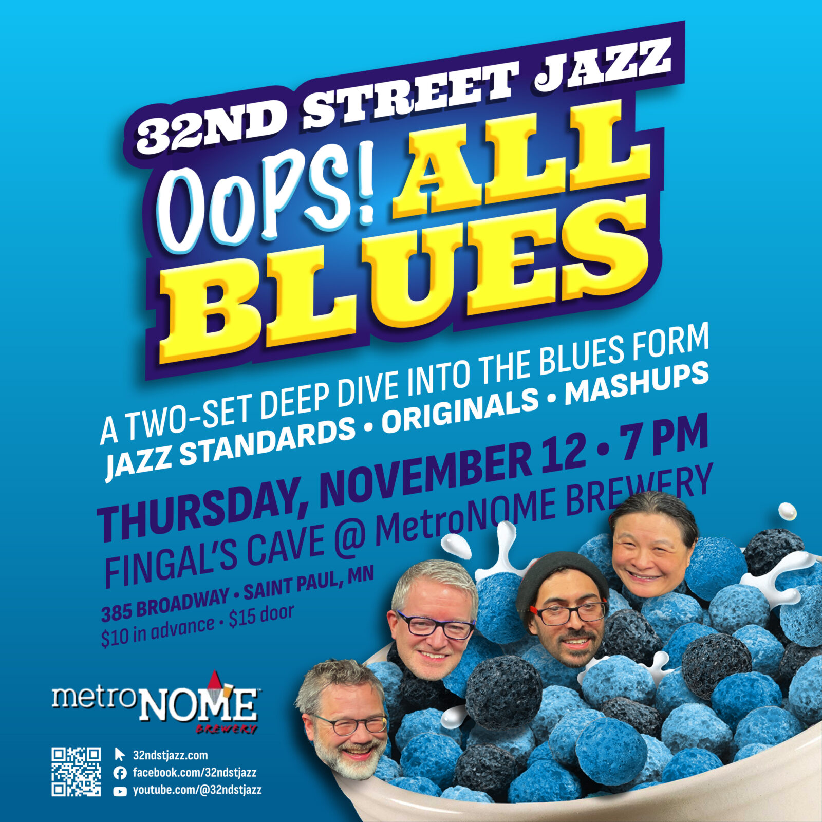 Oops! ALL BLUES - November 12 @ MetroNOME Brewery